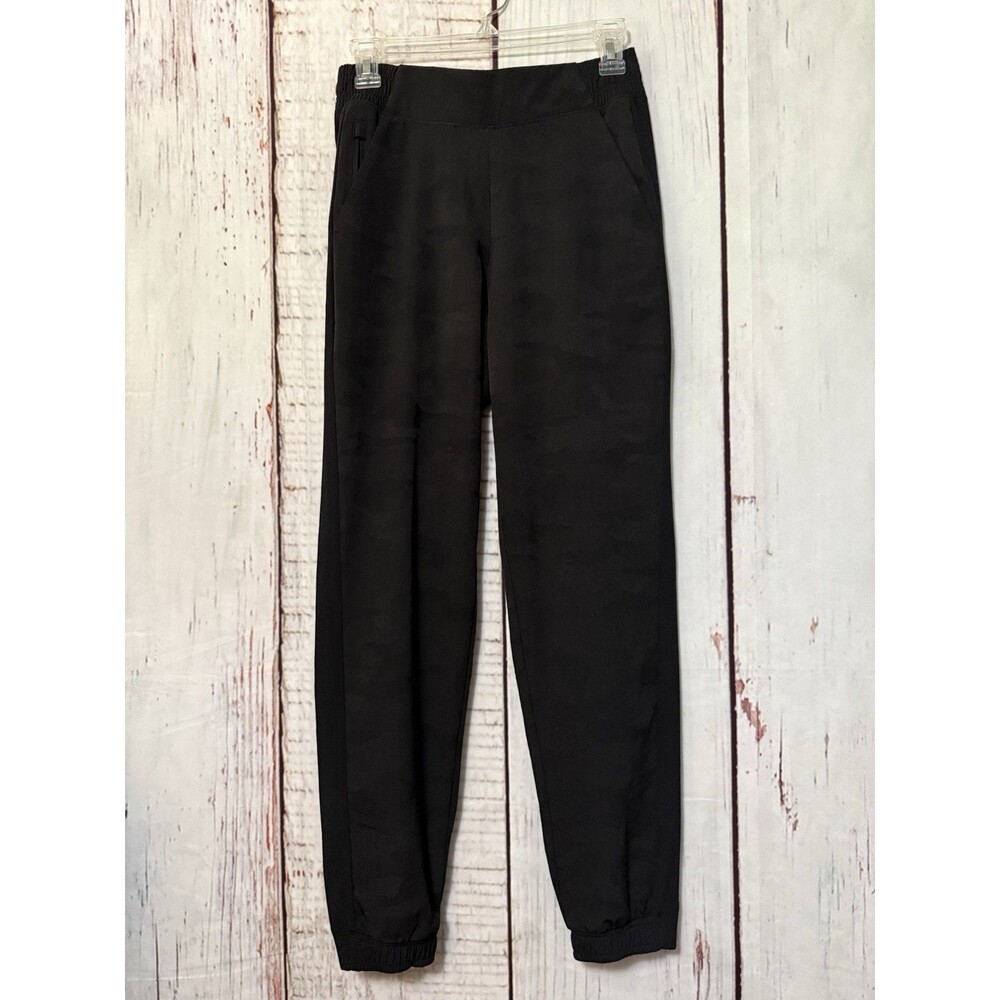Athleta Brooklyn Ankle Jogger Athleisure Pant Black Camo Grey Size 0